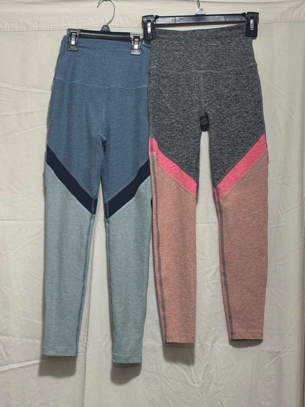 2 Pair of Beyond Yoga Leggings (you get both) XS Soft Stretchy Blue Gray Pink